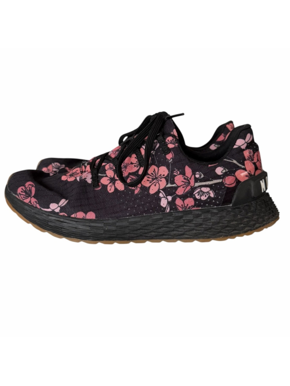 NOBULL Allday Ripstop Black Cherry Blossom Canvas Shoes Sneaker Women’s Sz 8.5